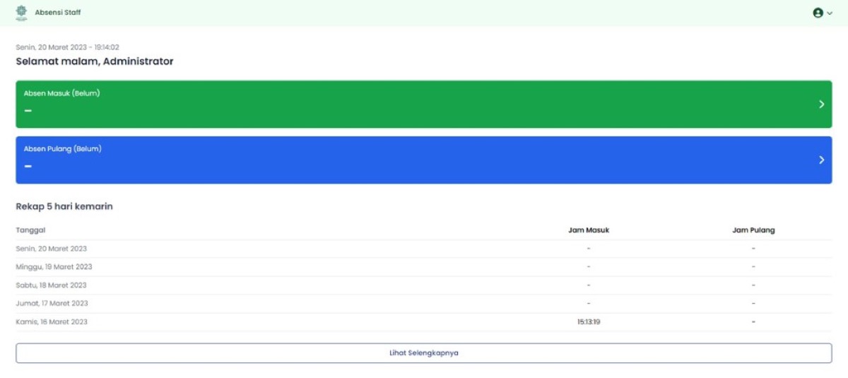Staff Attendance screenshot