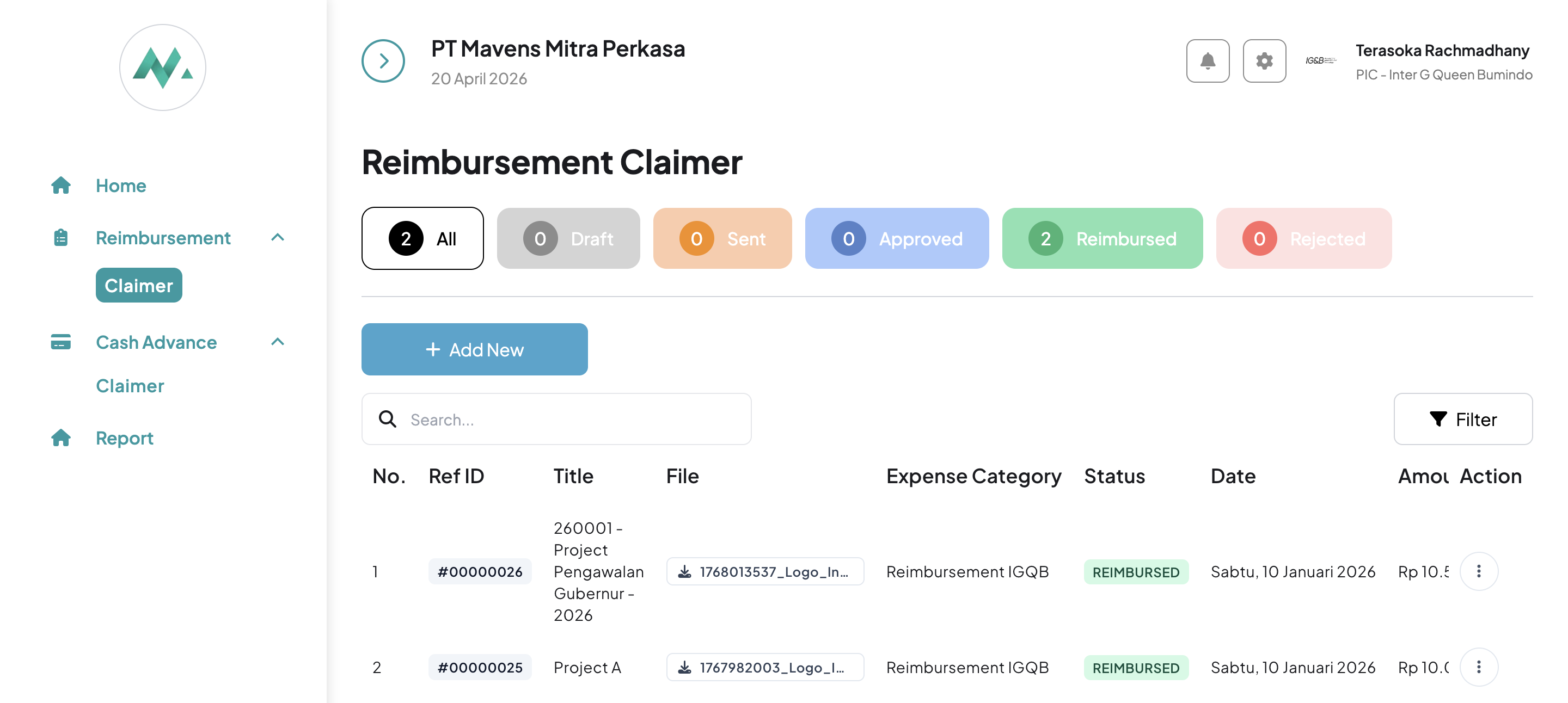 Mavensnomic PT. Mavens Mitra Perkasa screenshot